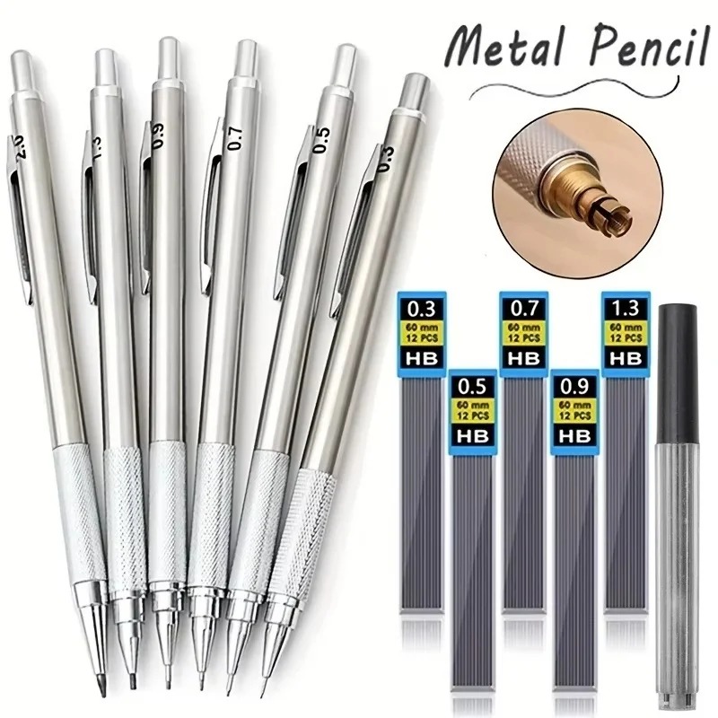 Mechanical Pencil 0.3 - 풀 메탈 기계식 연필 세트 0.3/0.5/0.7/0.9/1.3/2.0/3.0mm
