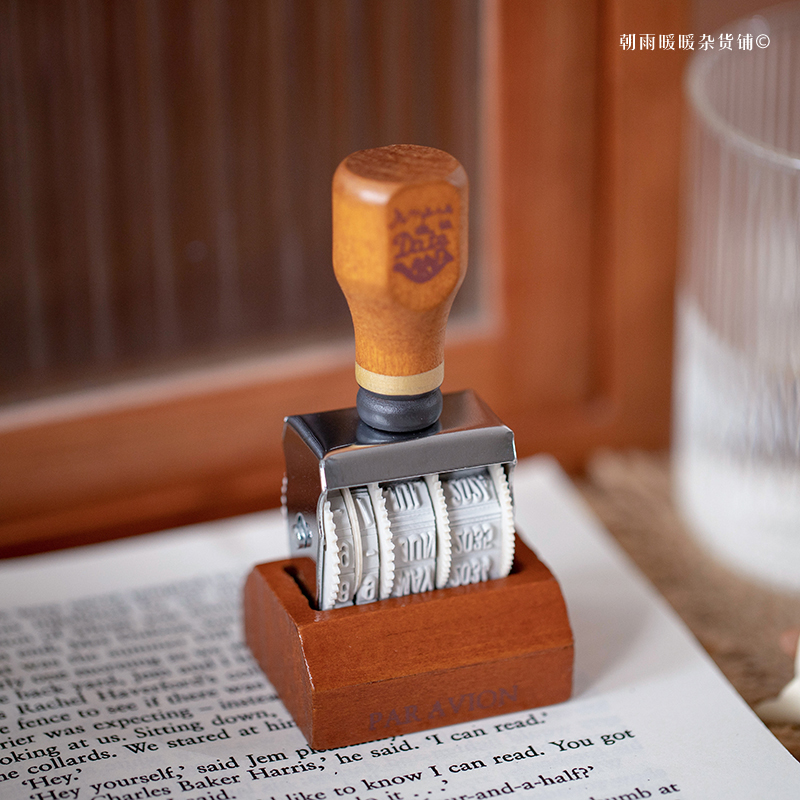 Rubber Date Stamp - 차오유 레트로 나무 날짜 스탬프 조절