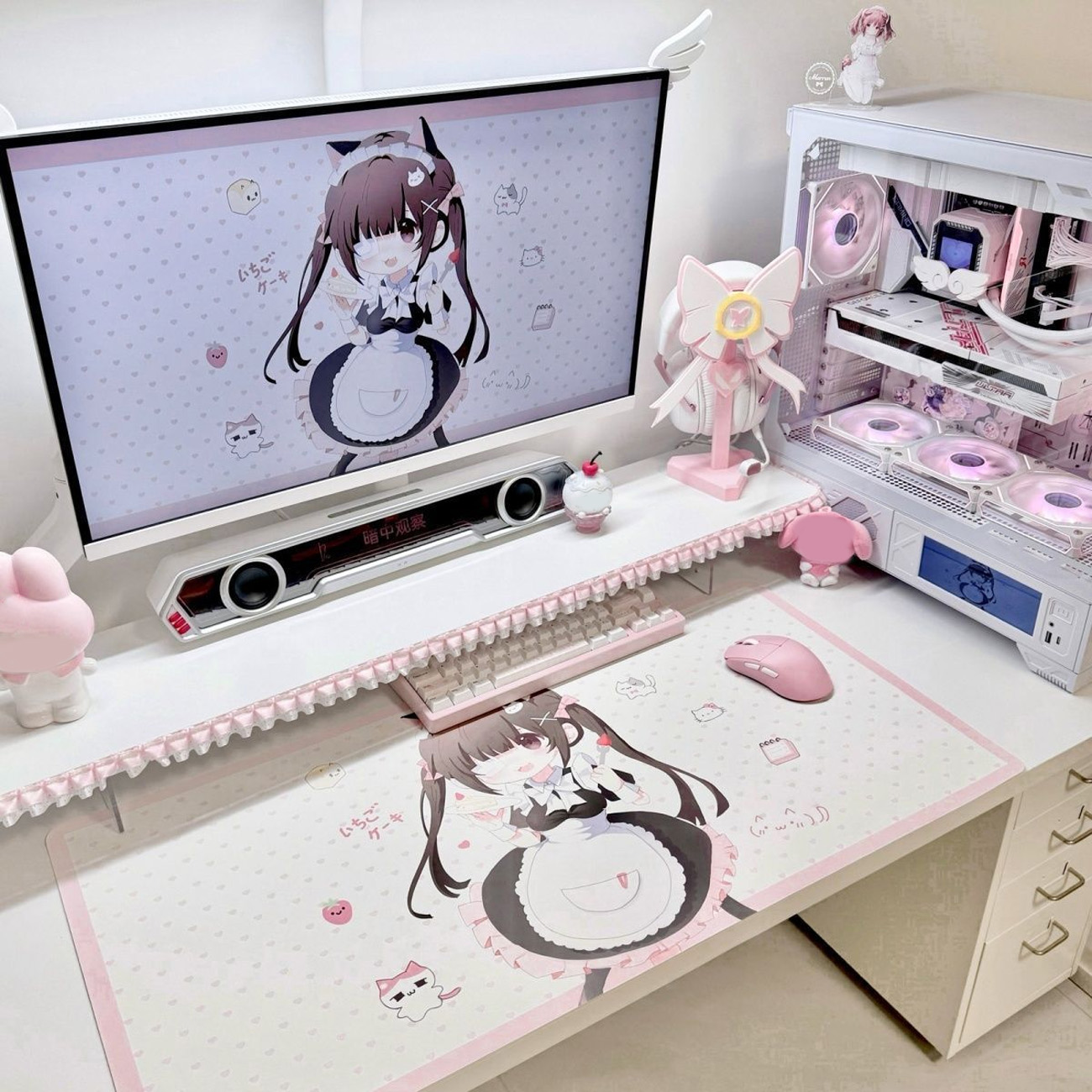 귀여운 애니메이션 스타일의 메이드 소녀 디자인 PU 가 - Leather Desk Pad 리뷰 및 가격